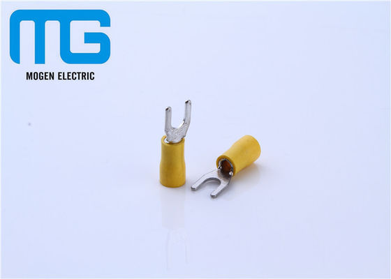China Los terminales de alambre aislados espada aislados eléctricos de cobre SV5.5 estañaron el PVC amarillo del color de TU-JTK proveedor