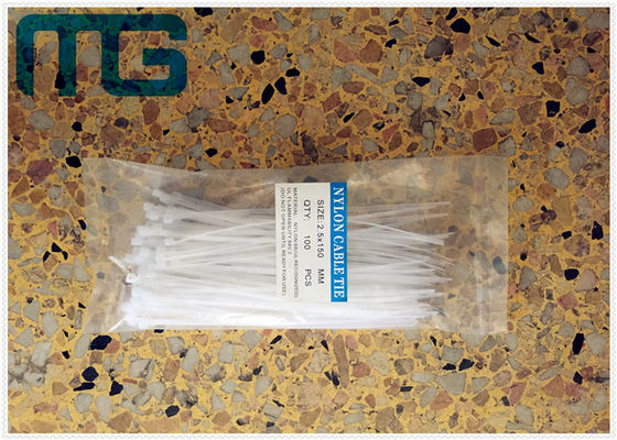 China Bridas de plástico blancas muestra libre, uno mismo que cierra los abrigos de nylon de las bridas de plástico con la longitud modificada para requisitos particulares proveedor
